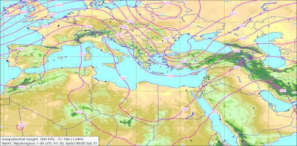 500hPa +24 Hours 30/10/2020 10:18