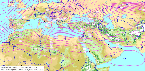 500hPa +24 Hours 01/05/2026 11:19