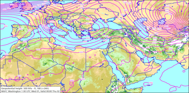 500hPa +24 Hours 01/07/2026 10:15