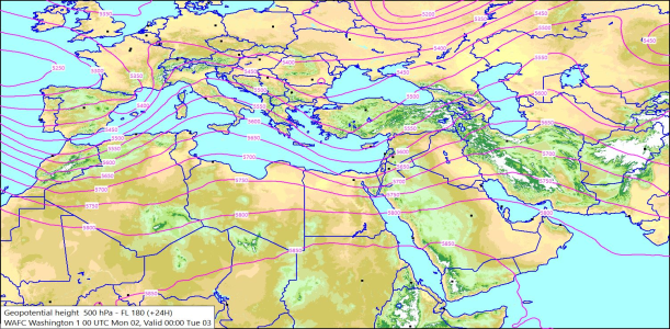 500hPa +24 Hours 02/02/2026 09:58