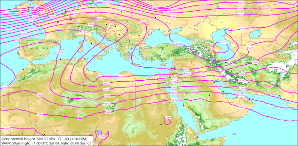 500hPa +24 Hours 04/04/2026 09:24