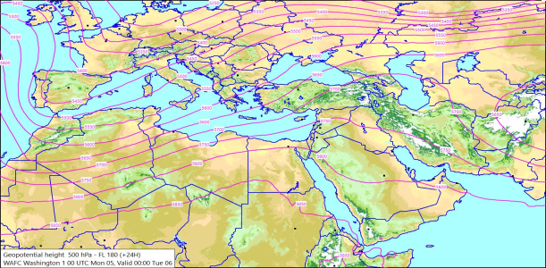 500hPa +24 Hours 05/01/2026 09:49