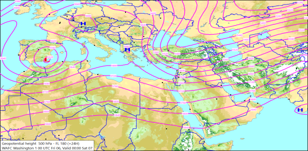 500hPa +24 Hours 06/03/2026 12:44