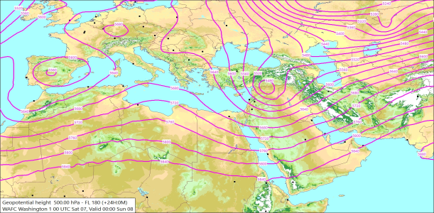 500hPa +24 Hours 07/03/2026 10:34