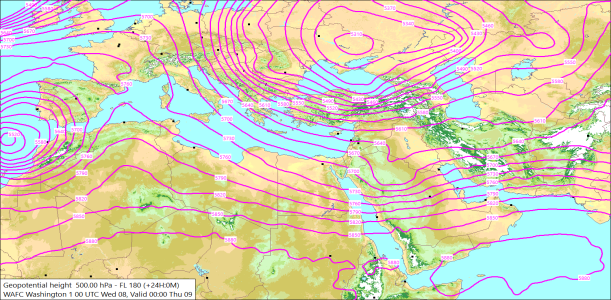 500hPa +24 Hours 08/04/2026 10:28