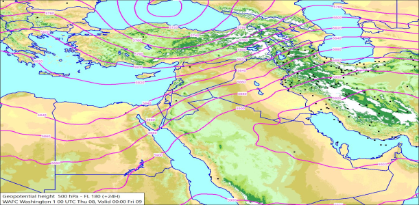 500hPa +24 Hours 08/10/2026 11:49