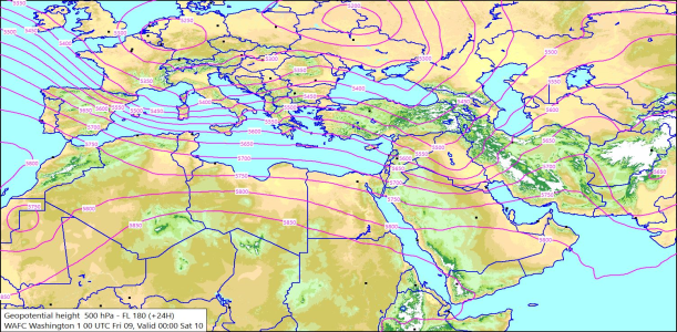 500hPa +24 Hours 09/01/2026 10:31