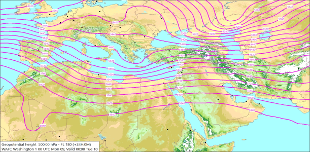 500hPa +24 Hours 09/02/2026 11:17