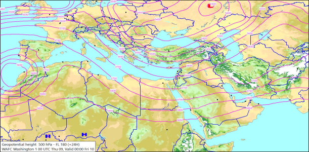 500hPa +24 Hours 09/04/2026 11:07