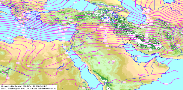 500hPa +24 Hours 09/05/2026 10:16