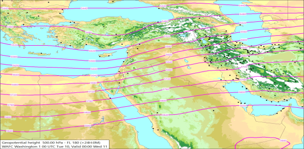 500hPa +24 Hours 10/02/2026 10:20