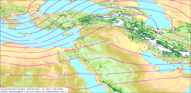 500hPa +24 Hours 10/11/2025 11:31