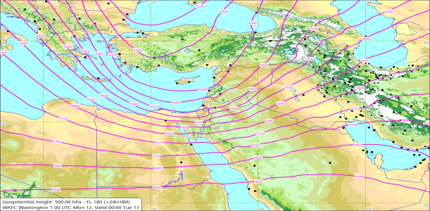 500hPa +24 Hours 12/01/2026 11:23