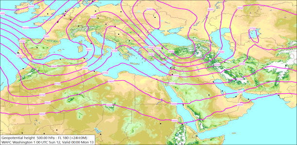 500hPa +24 Hours 12/04/2026 09:01