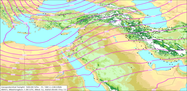 500hPa +24 Hours 12/11/2025 12:35
