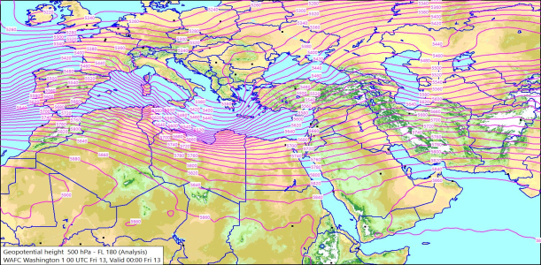 500hPa 00Z 13/02/2026 10:46