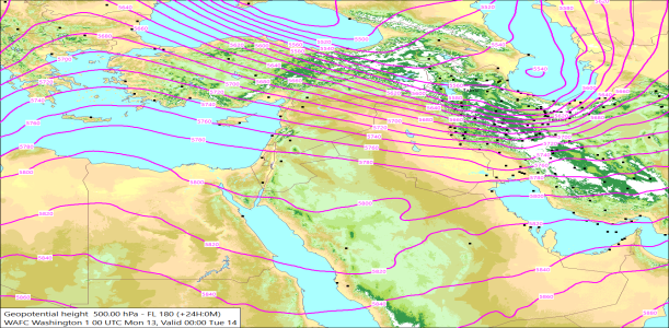 500hPa +24 Hours 13/04/2026 09:47