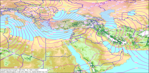 500hPa +24 Hours 13/07/2026 10:48