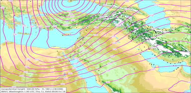 500hPa +24 Hours 13/11/2025 12:17