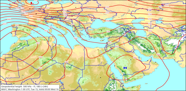 500hPa +24 Hours 15/07/2025 10:05