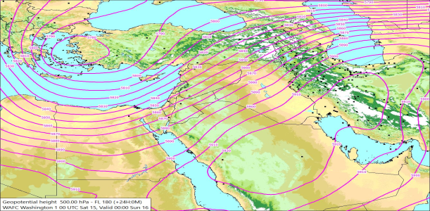 500hPa +24 Hours 15/08/2026 10:21