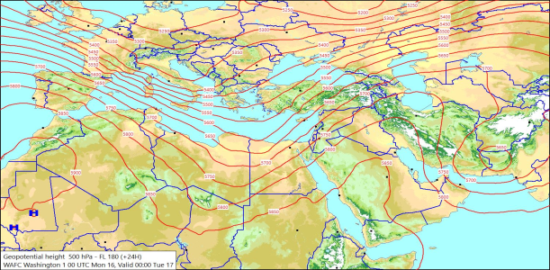 500hPa +24 Hours 16/02/2026 11:03