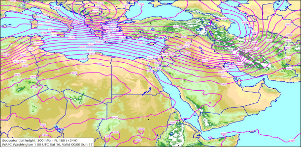 500hPa +24 Hours 16/05/2026 10:54