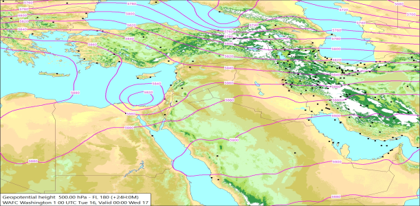 500hPa +24 Hours 16/09/2025 10:25