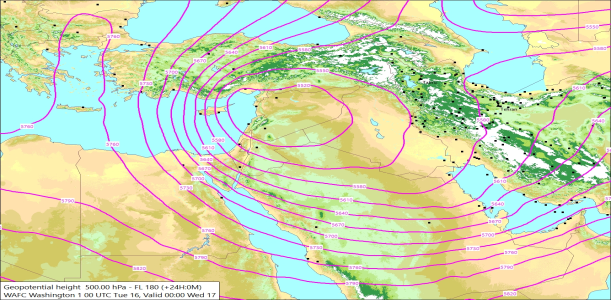 500hPa +24 Hours 16/12/2025 11:08
