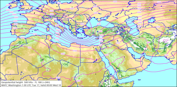500hPa +24 Hours 17/02/2026 10:08