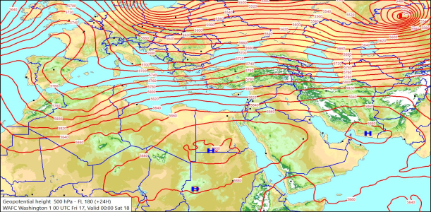 500hPa +24 Hours 17/10/2025 10:20