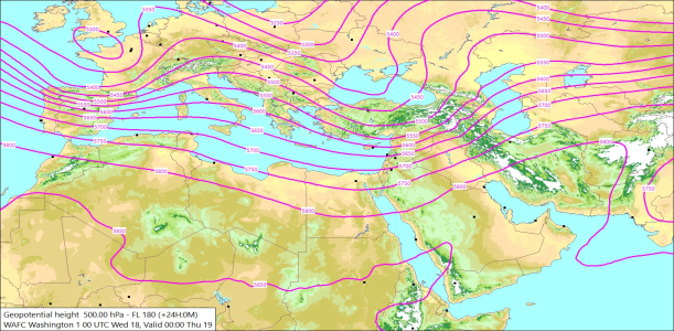 500hPa +24 Hours 18/02/2026 10:30