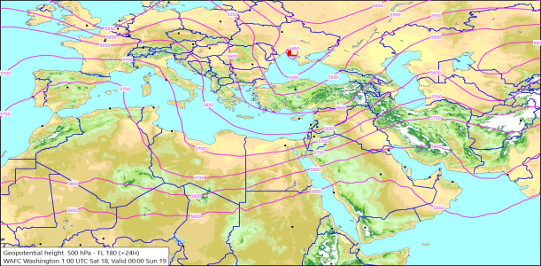 500hPa +24 Hours 18/04/2026 10:59