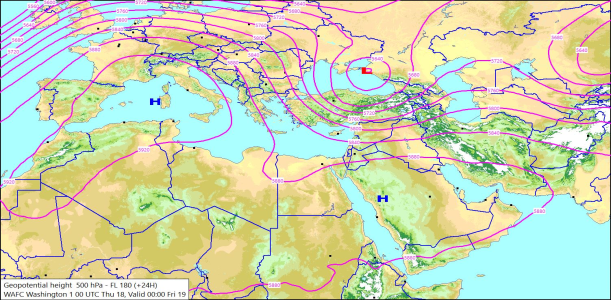 500hPa +24 Hours 18/09/2025 11:53