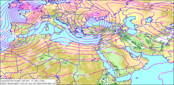 500hPa +24 Hours 18/10/2026 10:53