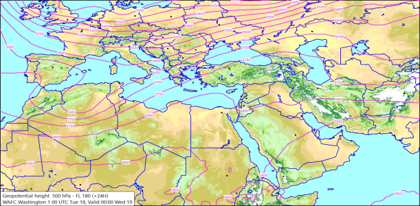 500hPa +24 Hours 18/11/2025 09:42