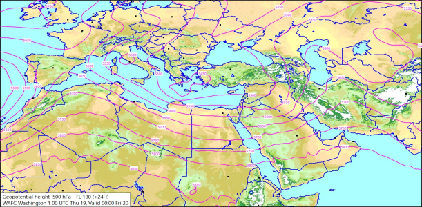 500hPa +24 Hours 19/03/2026 11:31