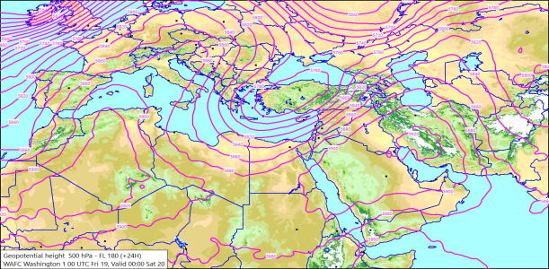 500hPa +24 Hours 19/06/2026 09:43
