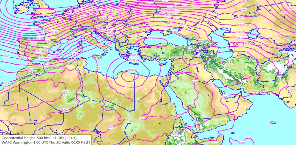 500hPa +24 Hours 20/08/2026 10:37