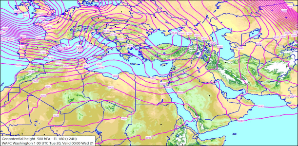 500hPa +24 Hours 20/10/2026 11:14