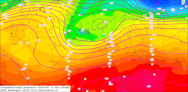 500hPa +24 Hours 21/02/2026 09:22