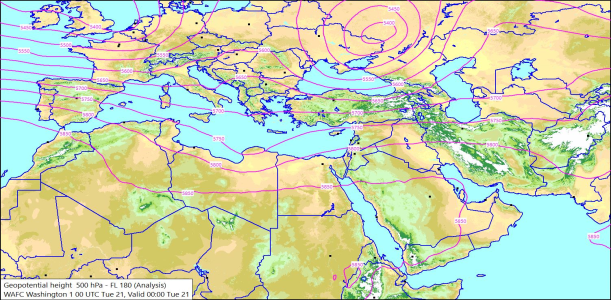 500hPa 00Z 21/10/2025 11:57