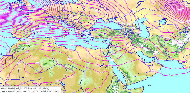 500hPa +24 Hours 21/10/2026 10:50