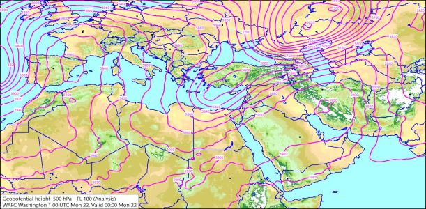 500hPa 00Z 22/06/2026 10:30