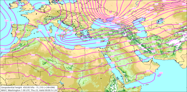 500hPa +24 Hours 23/04/2026 10:50