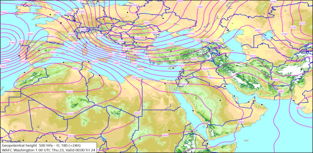 500hPa +24 Hours 23/07/2026 10:46