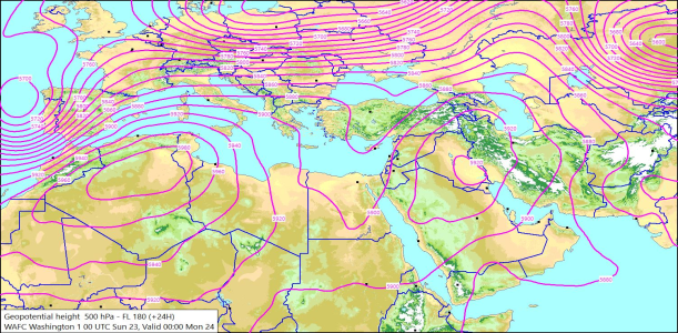 500hPa +24 Hours 23/08/2026 10:36