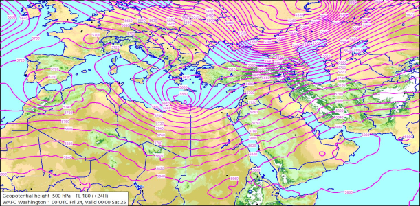 500hPa +24 Hours 24/04/2026 09:37