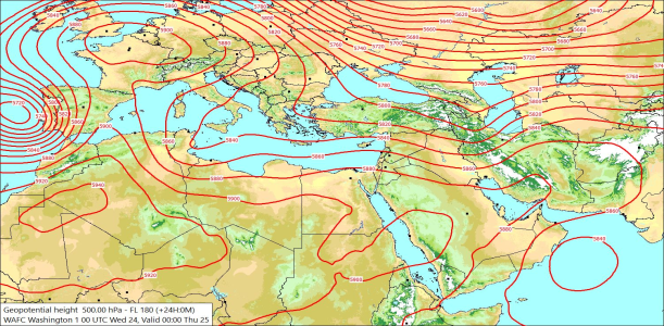 500hPa +24 Hours 24/06/2026 10:34