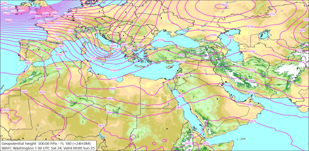 500hPa +24 Hours 24/10/2026 11:19